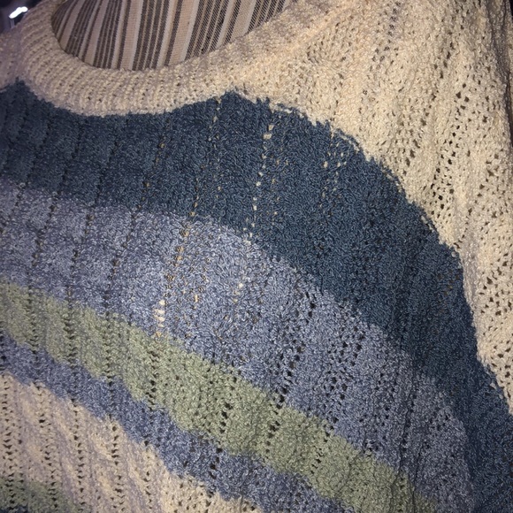 POL Oversized Stripe Crochet Bell Sleeve Sweater - Picture 5 of 10